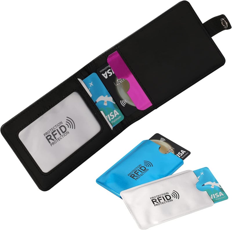 Schembo 16 RFID Blocking Sleeves Set (12 Colorful Credit Card Protector RFID Blocking Sleeve & 4 RFID Passport Holder). Effectively Protect Your Credit, Debit, and ID Cards From Electronic Theft. - Image 2